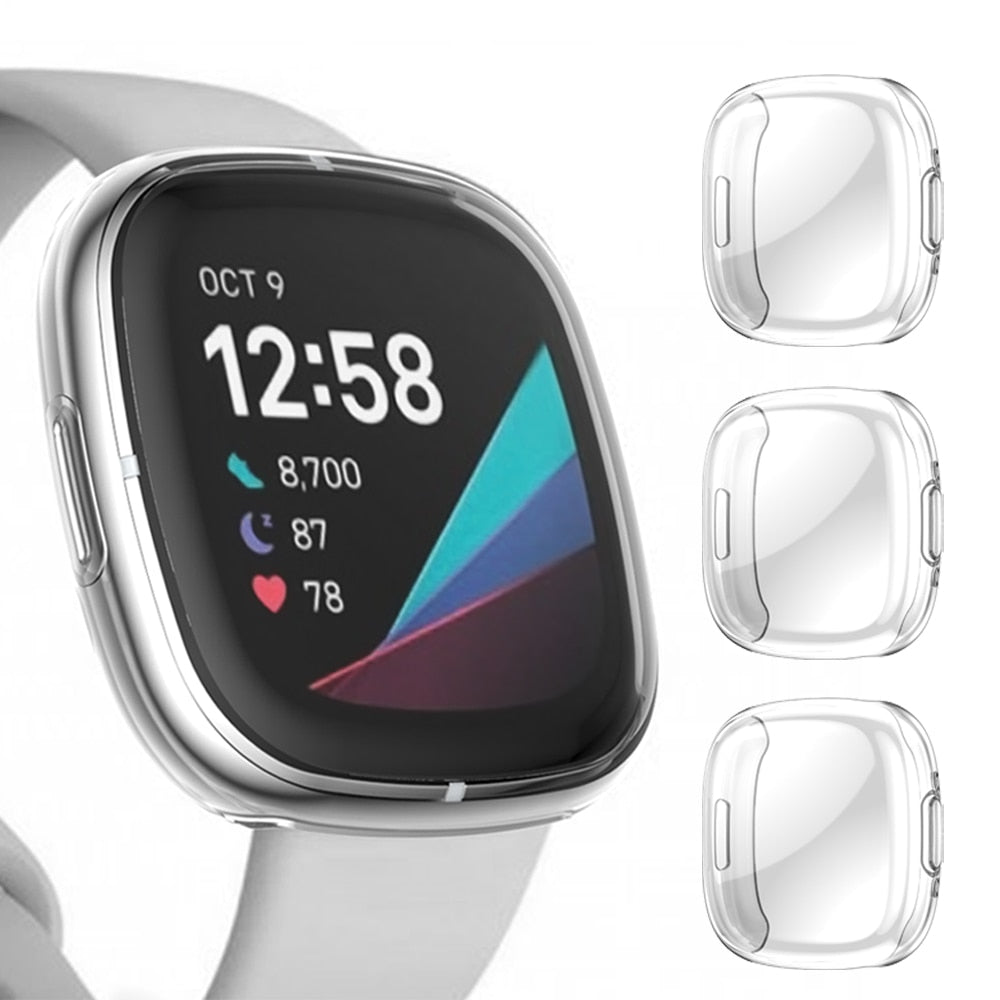 Deksel til Fitbit Versa 2 / 3 / 4 og Sense heldekkende TPU-bumper