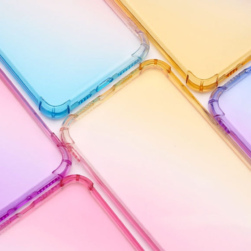 Deksel til Sony Xperia 5 IV 10 1 III II Ace 8 Gradient TPU Silicon Cover Four Corners Anti-Drop Phone Shell