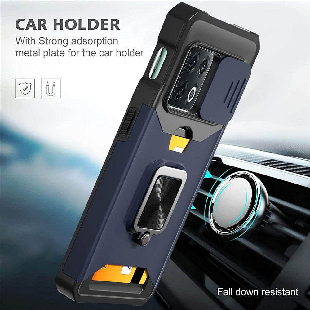 Deksel til Oneplus 10 Pro Case Hard Silder Window Camera Protective Card Ring Cover For One Plus 10 Pro 10Pro Oneplus10 1+10 Pro 6.7"