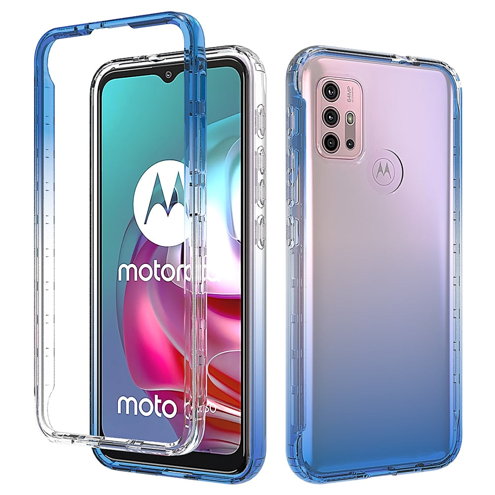 Deksel til Motorola Moto G30 G20 G10 G10 Power G60 G9 Power G9 Plus Full Protection Hard PC + Soft TPU Gradient Color Phone Cover