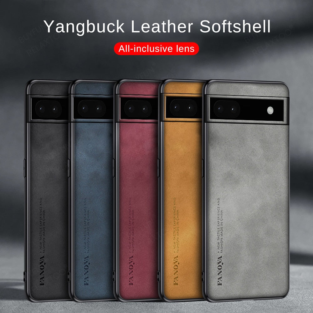 Deksel til Google Pixel 6 Pro Case Sheepskin Leather Silicone Phone Cover Pixel6 6A 6 A 6Pro Pixel6Pro 5G Camera Shockproof Coque Funda