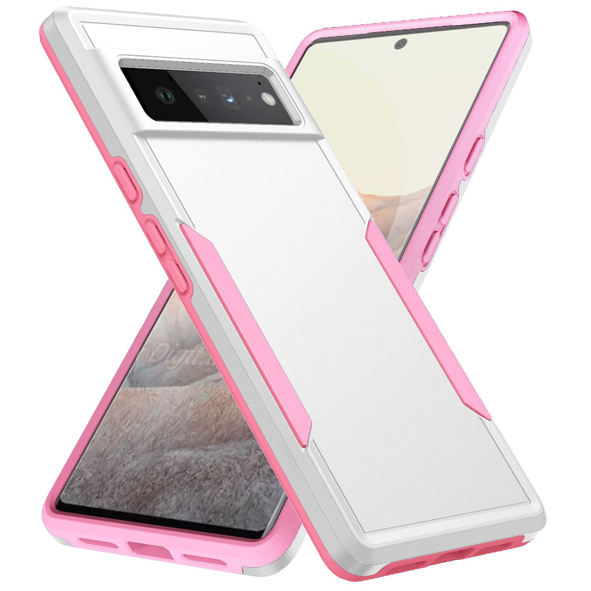 Deksel til Google Pixel 7 6 Pro 6A Soft TPU Hard Plastic Protective Back Cover Cqoue Fundas