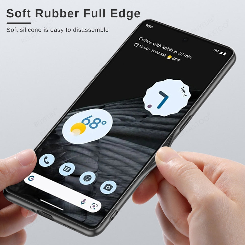 Deksel til Google Pixel 7 Pro Case Lambskin Leather Soft Silicone Back Cover Googe Pixel7 7Pro Pixel7Pro Camera Shockproof Bumper Funda