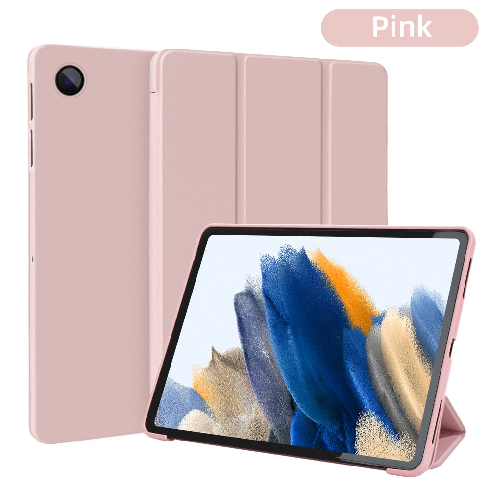 Deksel til Samsung Galaxy Tab A8 X205 X200 S6 Lite P610 P615 A7 A7 lite A8.0 A10.1 A10.5 smart-etui i kunstskinn