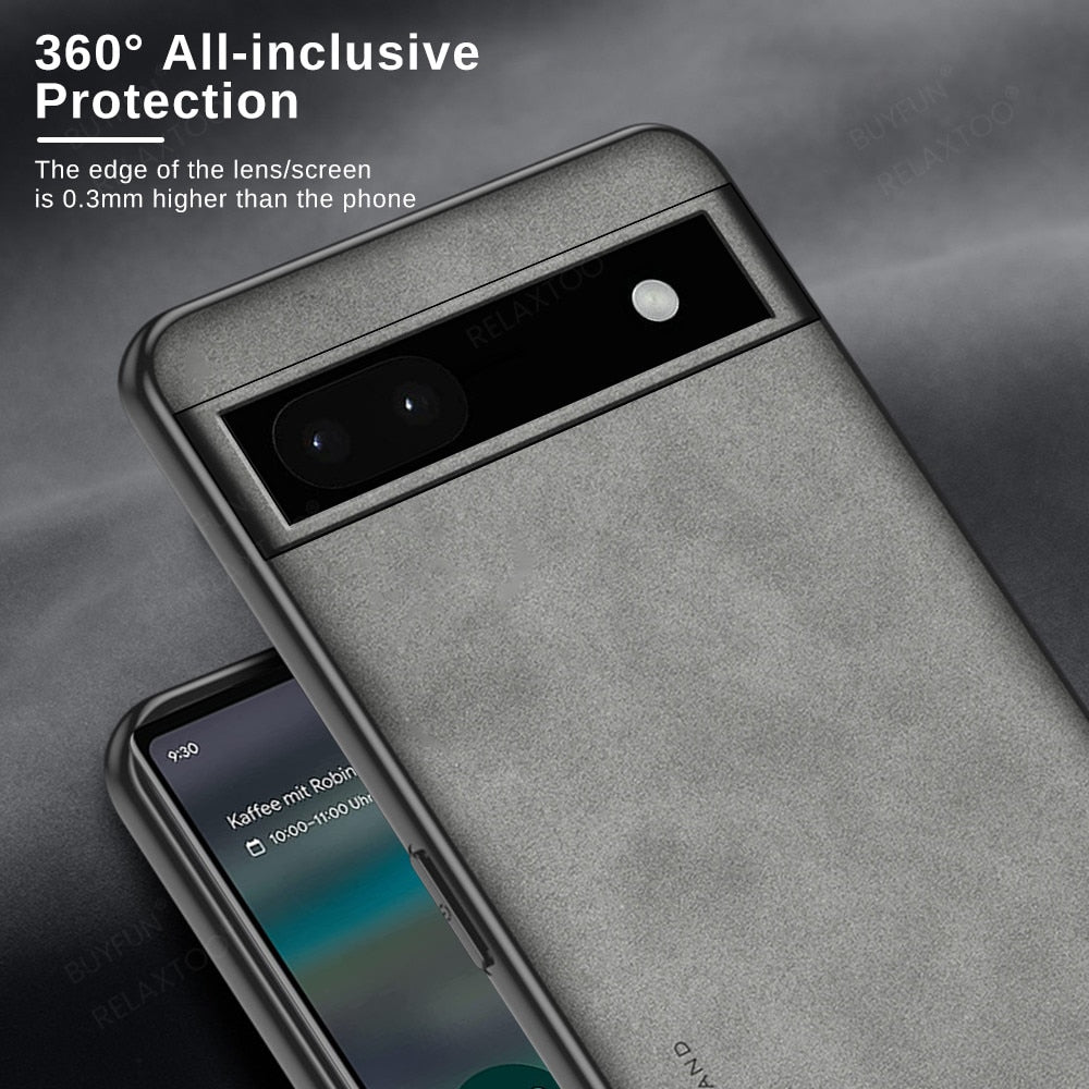 Deksel til Google Pixel 6 Pro Case Sheepskin Leather Silicone Phone Cover Pixel6 6A 6 A 6Pro Pixel6Pro 5G Camera Shockproof Coque Funda