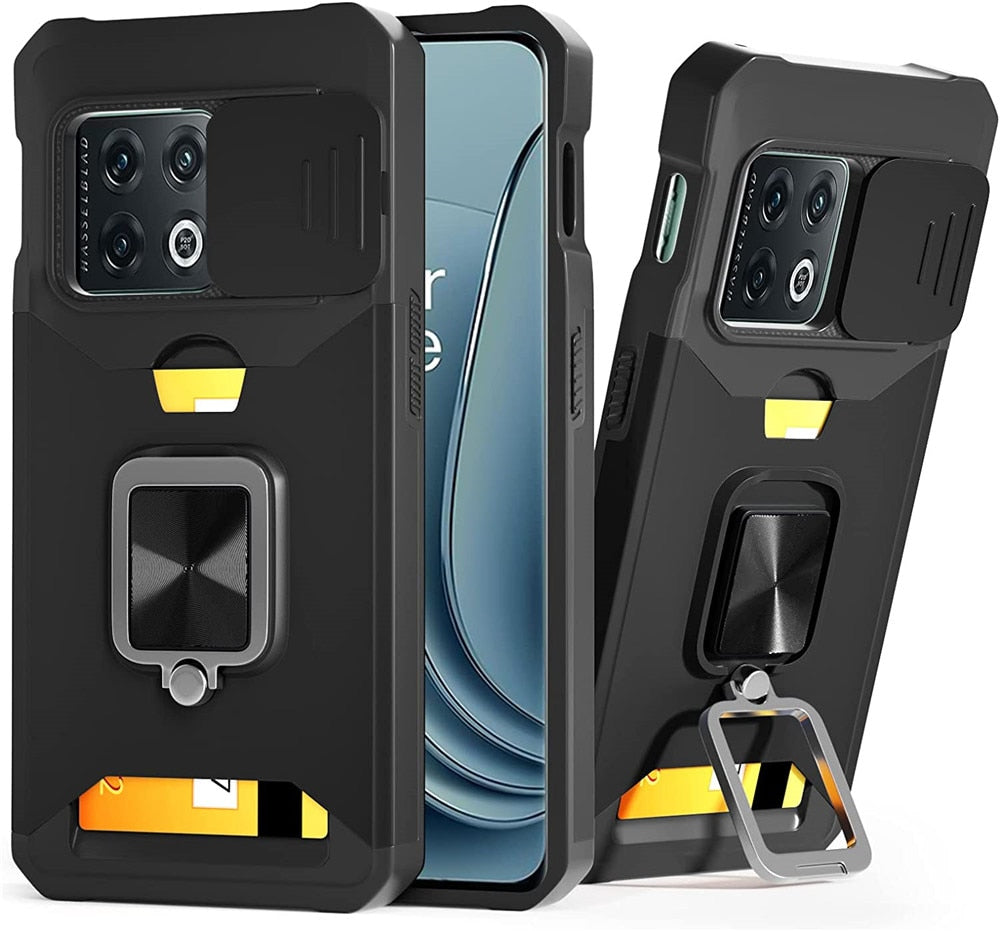 Deksel til Oneplus 10 Pro Case Hard Silder Window Camera Protective Card Ring Cover For One Plus 10 Pro 10Pro Oneplus10 1+10 Pro 6.7"