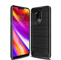 Deksel til LG G7 Thinq G7 One Brushed Carbon Fiber Soft Silicone Phone Case For lg g7+ thinq LG X5 Q9 One Magnetic Ring Stand Cover