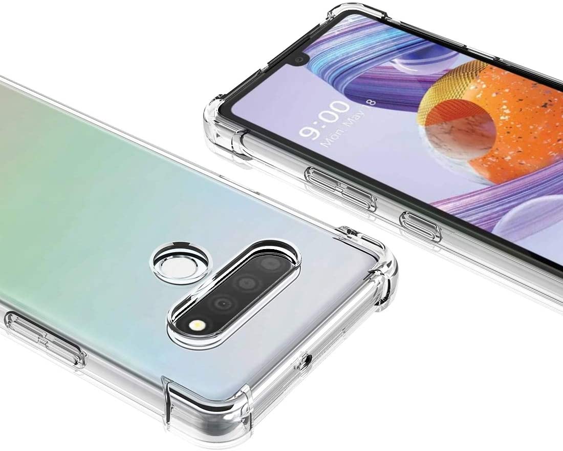 Deksel til LG Stylo 6 Case Clear Transparent Reinforced Corners TPU Shock-Absorption Flexible Cell Phone Cover for LG Stylo 6(Clear)