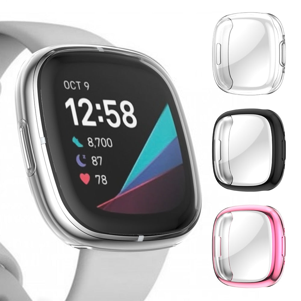 Deksel til Fitbit Versa 2 / 3 / 4 og Sense heldekkende TPU-bumper