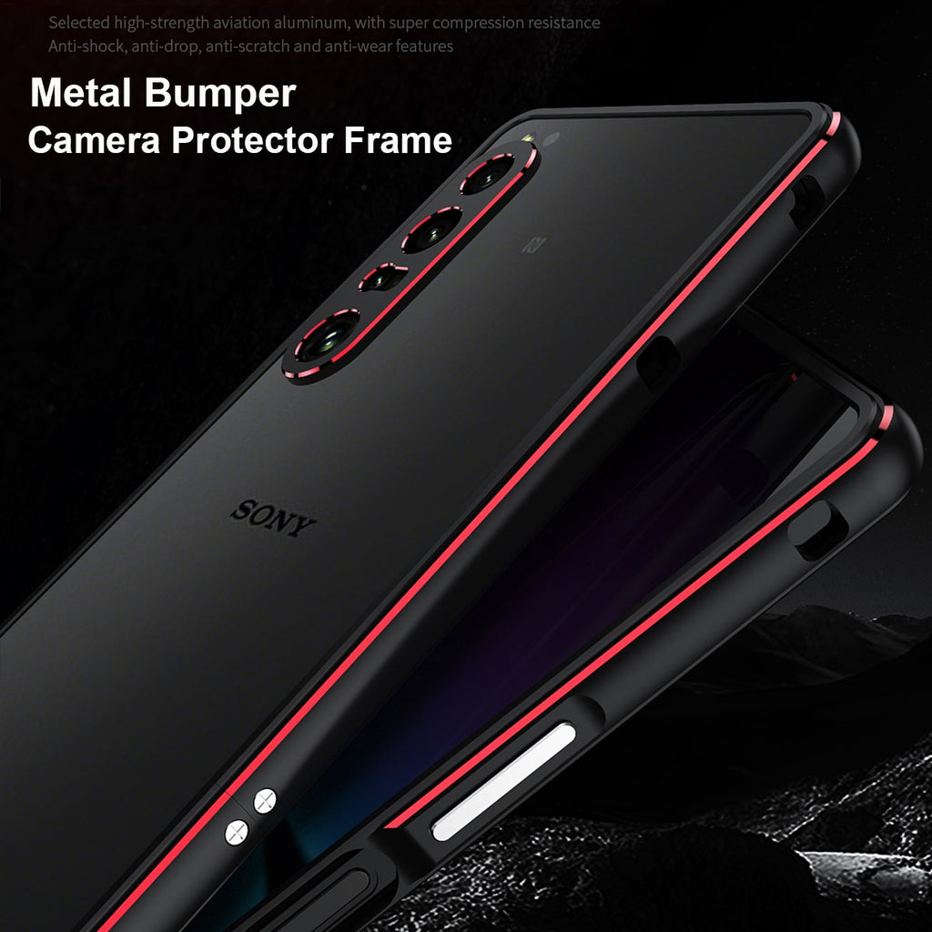 Deksel til Sony Xperia 1 IV 5 iii 10 iii XZ3 2 Metal Camera Protector Frame Phone Cover XA1 XA2 Shockproof Case