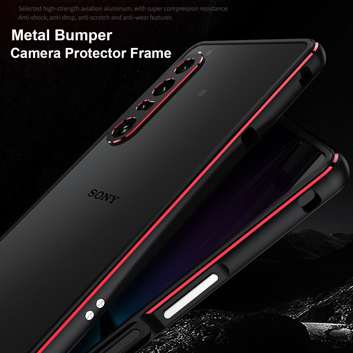 Deksel til Sony Xperia 1 IV 5 iii 10 iii XZ3 2 Metal Camera Protector Frame Phone Cover XA1 XA2 Shockproof Case