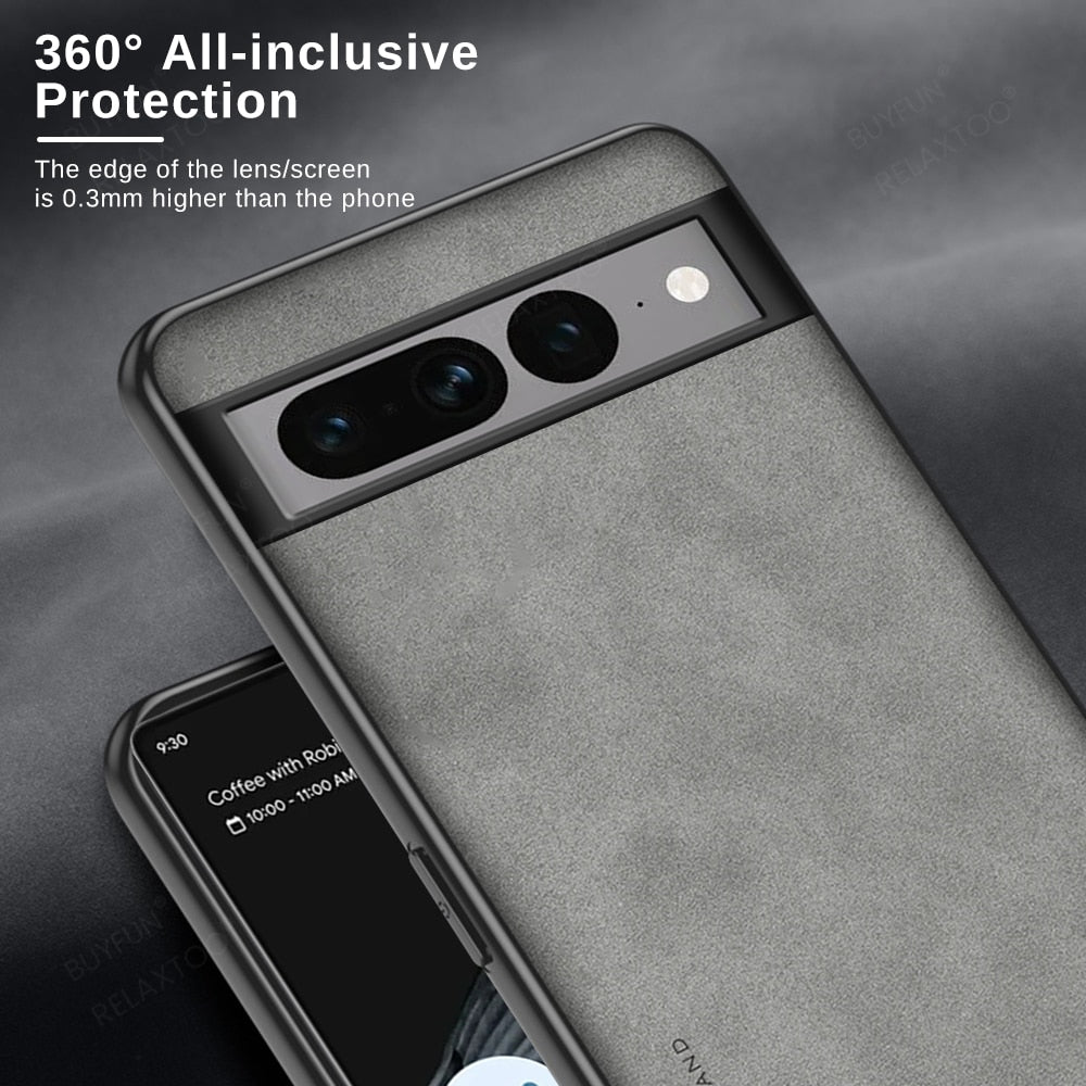 Deksel til Google Pixel 7 Pro Case Lambskin Leather Soft Silicone Back Cover Googe Pixel7 7Pro Pixel7Pro Camera Shockproof Bumper Funda