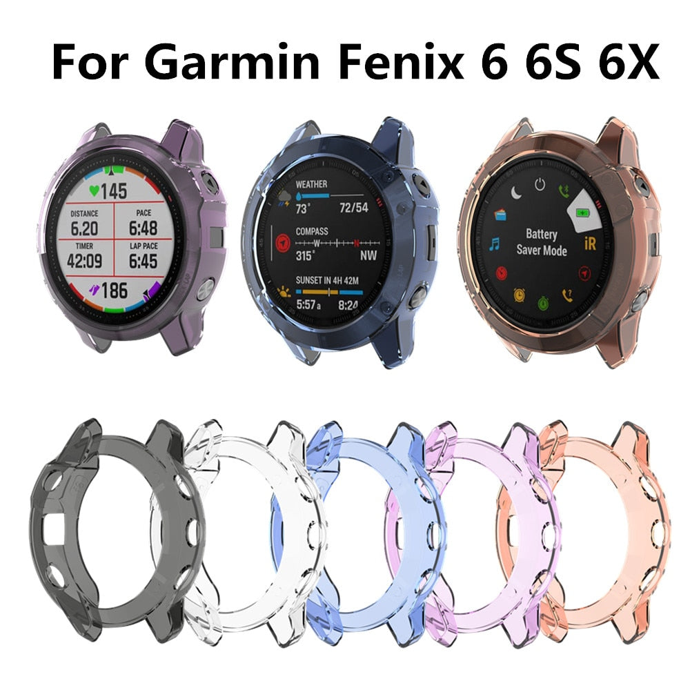 Deksel til Garmin Fenix 6 / 6S / 6X Pro krystallklart TPU