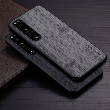 Deksel til Sony Xperia 1 5 10 IV ACE III 2 funda bamboo wood pattern Leather phone cover Luxury coque for sony xperia 1 iv case