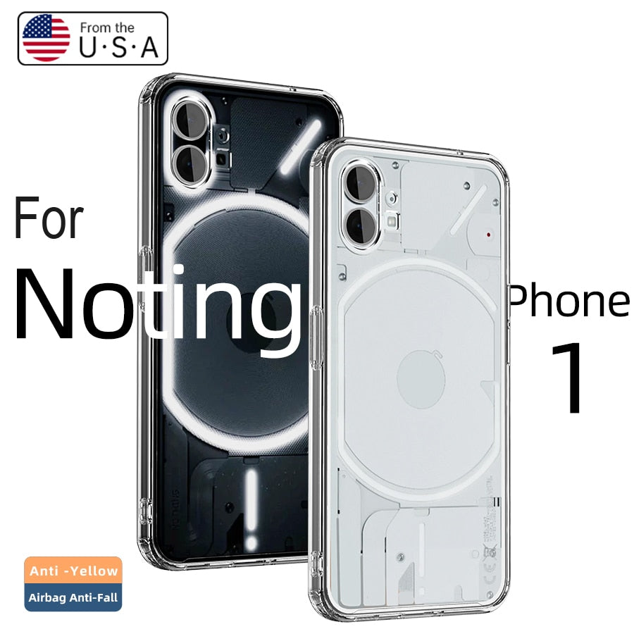 Deksel til Nothing Phone 1 Case Crystal Clear Hard PC Shockproof Camera Protection Transparent Back Cover for Nothing Phone (1)
