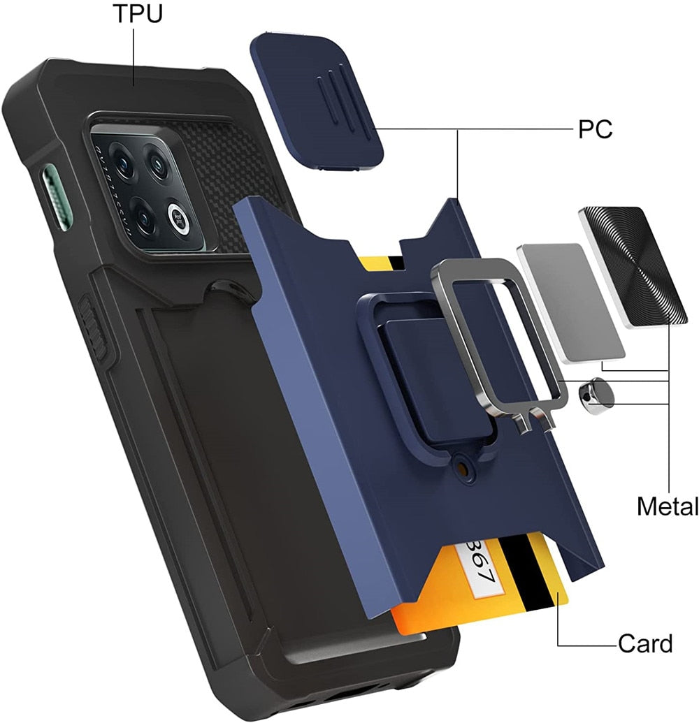 Deksel til Oneplus 10 Pro Case Hard Silder Window Camera Protective Card Ring Cover For One Plus 10 Pro 10Pro Oneplus10 1+10 Pro 6.7"