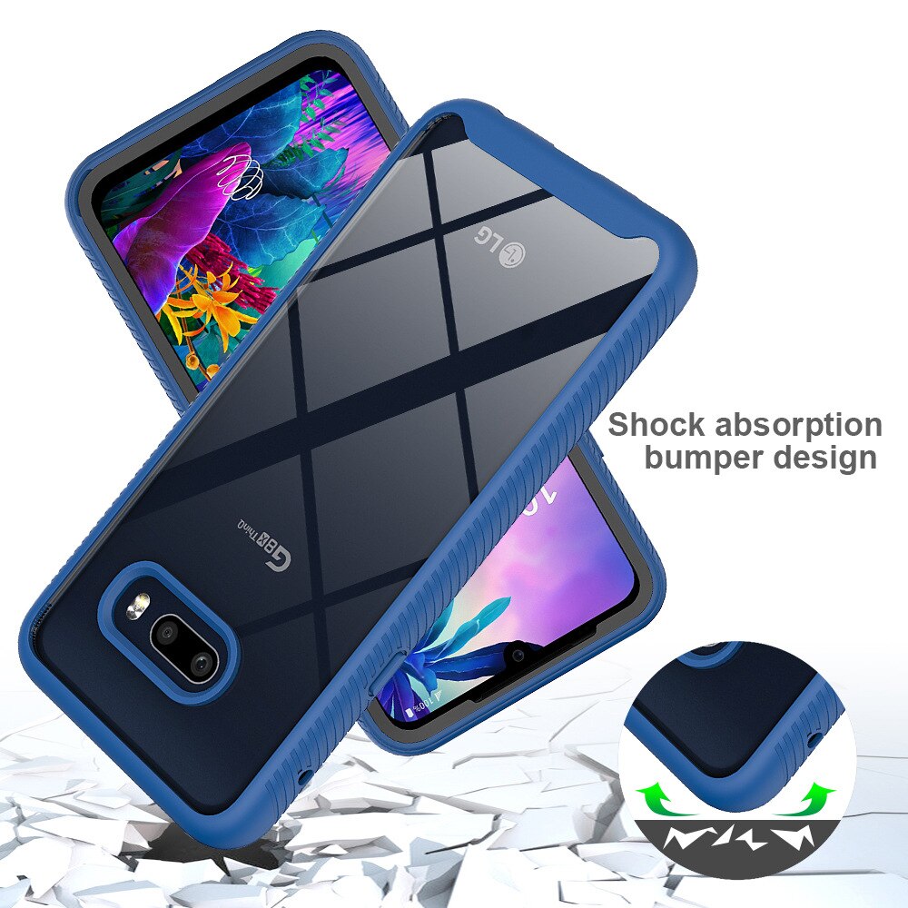 Deksel til LG G8X ThinQ / LG V50S ThinQ Funda Capa Two Layer Structure Hybrid Shockproof Shell Heavy Duty Phone Cover
