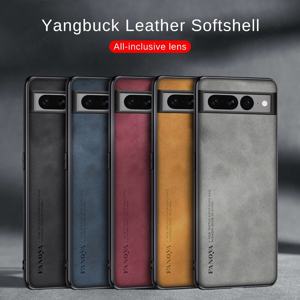 Deksel til Google Pixel 7 Pro Case Lambskin Leather Soft Silicone Back Cover Googe Pixel7 7Pro Pixel7Pro Camera Shockproof Bumper Funda
