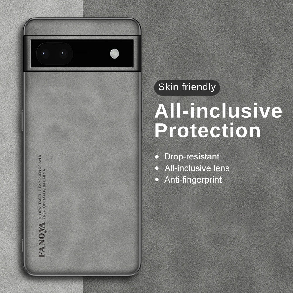 Deksel til Google Pixel 6 Pro Case Sheepskin Leather Silicone Phone Cover Pixel6 6A 6 A 6Pro Pixel6Pro 5G Camera Shockproof Coque Funda
