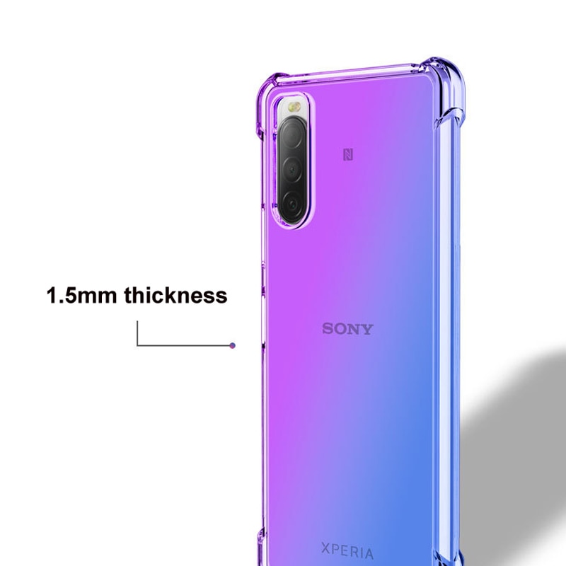 Deksel til Sony Xperia 5 IV 10 1 III II Ace 8 Gradient TPU Silicon Cover Four Corners Anti-Drop Phone Shell