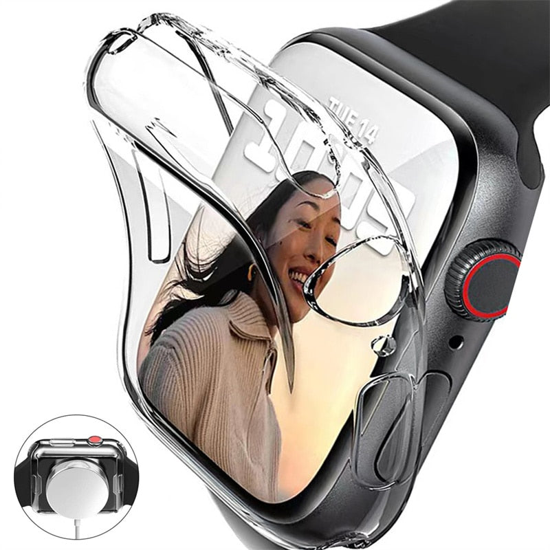 Deksel til Apple Watch Series 3-7 & SE (38-45mm) - Heldekkende mykt TPU-deksel