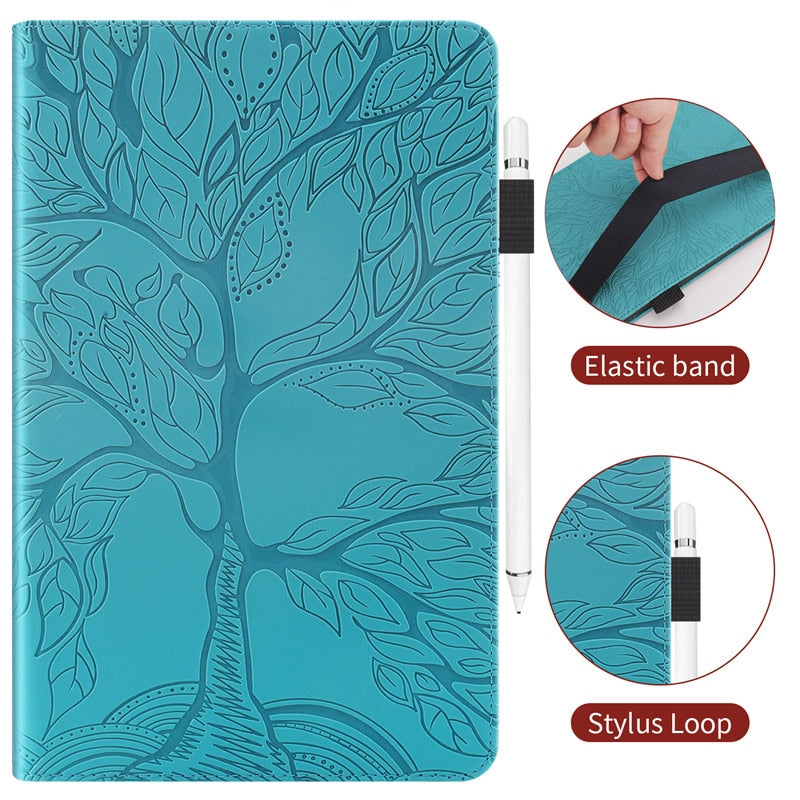 Deksel til Huawei MatePad Mate Pad T10 T10s 3D Tree Embossed PU Leather for Funda Huawei MatePad T10 T10s T 10s Cover Case