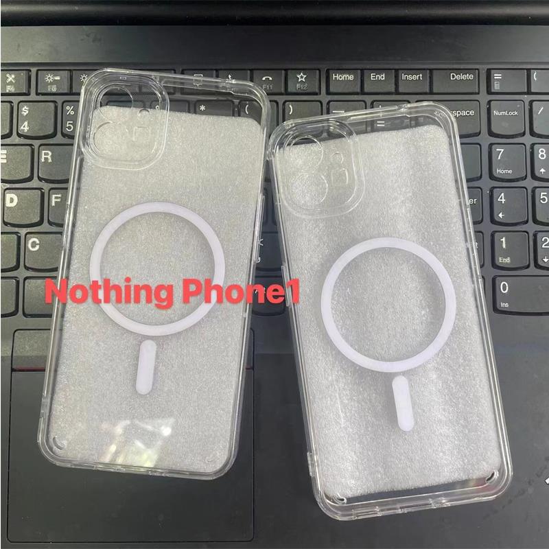 Deksel til Nothing Phone 1 Wireless Charging Magsafing Cover For Nothing Phone One 5G Clear Transparent Cover