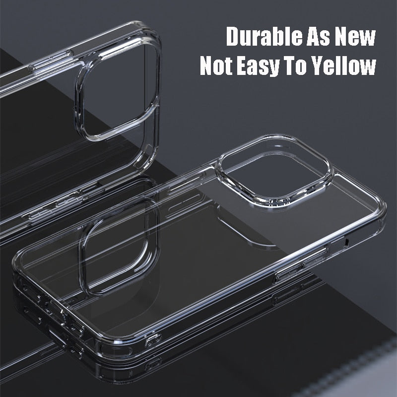 Deksel til iPhone 14 11 12 13 Mini Pro XS Max X XR Transparent Hard deksel For iPhone 14 7 8 Plus Fundas