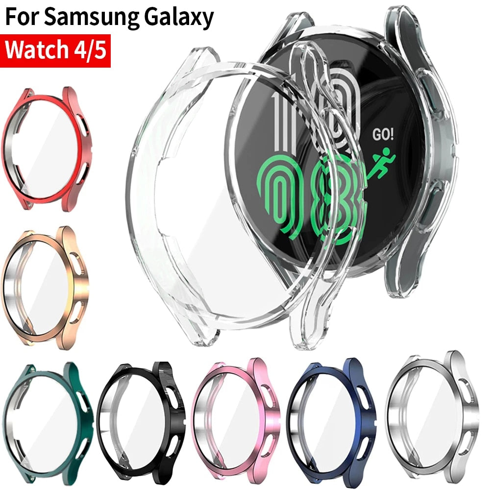 Deksel til Samsung Galaxy Watch 4/5 40mm 44mm Skjermbeskytter heldekkende TPU-deksel for Watch 5 40mm 44mm