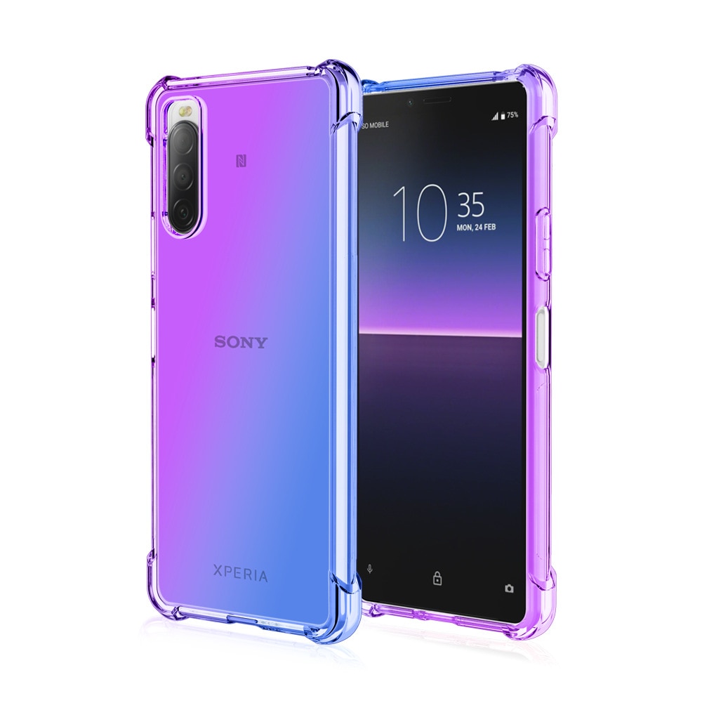 Deksel til Sony Xperia 5 IV 10 1 III II Ace 8 Gradient TPU Silicon Cover Four Corners Anti-Drop Phone Shell