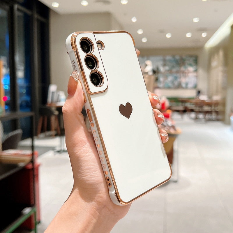 Deksel til Samsung Galaxy S22 Ultra S21 S20 FE A52 A53 S22 S21 Plus A13 5G A12 Love Heart Side Pattern Phone deksel