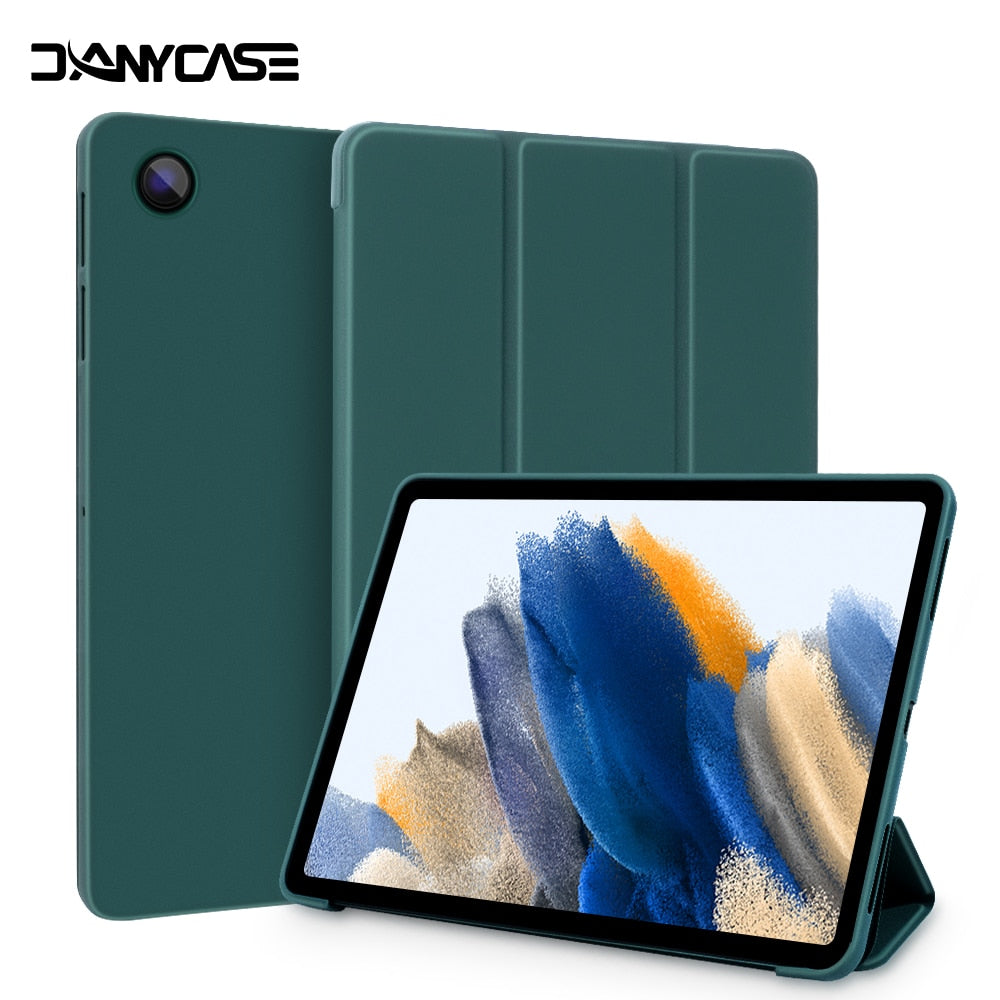 Deksel til Samsung Galaxy Tab A8 X205 X200 S6 Lite P610 P615 A7 A7 lite A8.0 A10.1 A10.5 smart-etui i kunstskinn